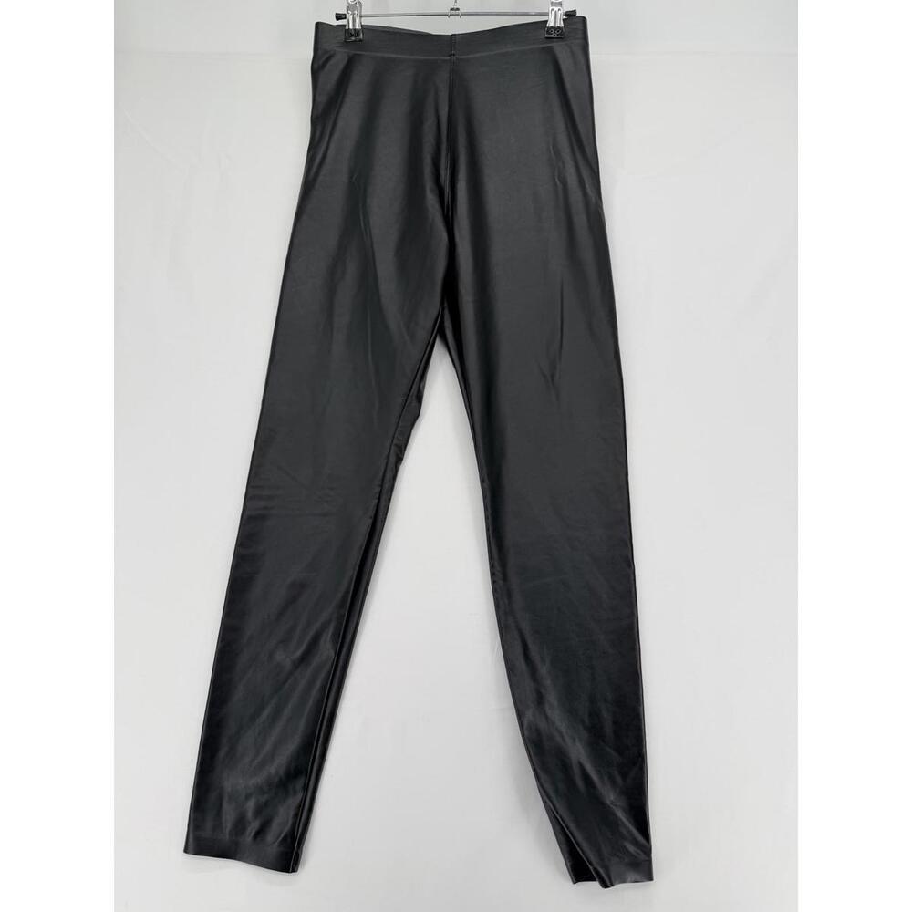 HUE Faux Leather Leggings Slim Fit‎ Medium Black Stretch
